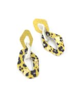 pendientes ligeros animalprint eslabón cadena amarillo