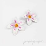 pendientes originales papel flor azahar grande ligero rosa