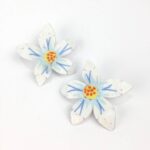 pendientes flores azahar azul para mujer ligero divertido