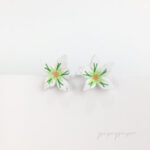 pendientes flor azahar verde papel reciclado