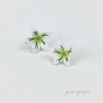 pendientes flor azahar verde papel reciclado