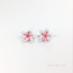 pendientes flor azahar rosa papel reciclado