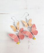 pendientes mariposas papel colores hecho mano