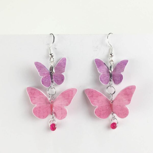 pendientes mariposas papel colores hecho mano