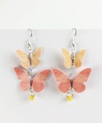 pendientes mariposas papel colores hecho mano