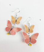 pendientes mariposas papel colores hecho mano