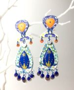 pendientes elegantes hechos a mano de fiesta en papel y plata