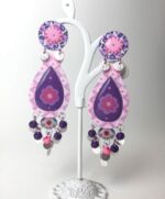 pendientes elegantes hechos a mano de fiesta en papel y plata