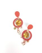 pendientes papel reciclado divertidos alegres elegantes naranja