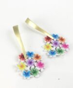 pendientes papel reciclado ramo flores alegres multicolor