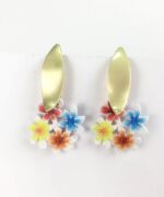 pendientes papel reciclado ramo flores alegres multicolor